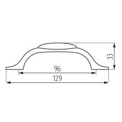 Ручка-скоба K7456E, 96мм, античная бронза, керамика WT/F2 Чертеж