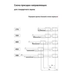 Комплект ящика TEN H=90 L=450 Внутренний ящик Присадочные размеры