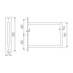 Полкодержатель LOFT-8 (220*230), черный (30 кг) Чертеж