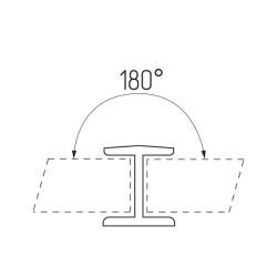 Соединение цоколя 180°, 100мм, пластик, венге Чертеж