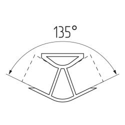 Соединение цоколя 135°(универсальное) 100мм, пластик, орех темный Чертеж