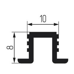 PVC 02-3м Направляющая верхняя для MF30,60; SKM 30,60 серая Чертеж