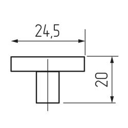 Ручка-кнопка B12, Хром+клен Чертеж