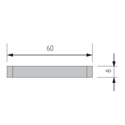 Светильник 24 LED накл, 60х60mm, пл+сереб., тепл.бел. 12v 1,5w (08457.001) Чертеж