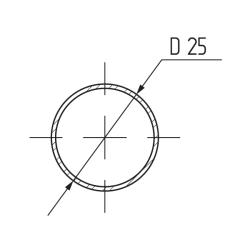 Труба d=25мм х 3,0мх 0,5 мм круглая, сталь, хром (упаковка полиэтилен) Чертеж