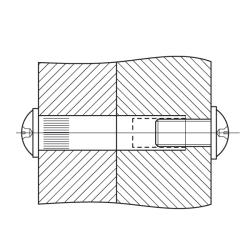 Межсекционная стяжка металл D=5 . L=16 Чертеж