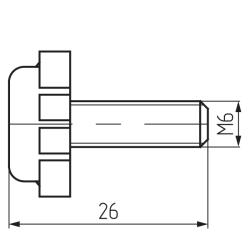Подпятник регулируемый М6 Чертеж