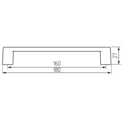 Ручка-скоба OH-63-160, матовый хром LIGHT Чертеж