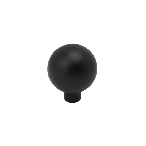Ручка-кнопка H73, черная d=28мм 