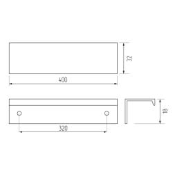 Ручка-скоба H65-320/400, черный  Чертеж