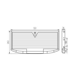 Полка  для клавиатуры К-2, 551х263х36 мм Чертеж