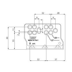 Комплект ящика TEN H=180 L 450 белый с рейлингом Присадочные размеры