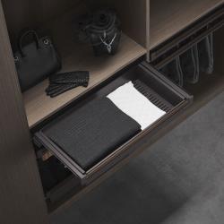 Выдвижная полка для обуви со стекл панелью Unihopper в базу 800мм с доводчиком clip-on NAKA