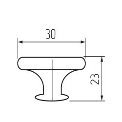 Ручка-кнопка H76, черная d=30 мм Чертеж