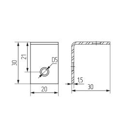 Уголок 30х30х20 ( Россия )   Чертеж