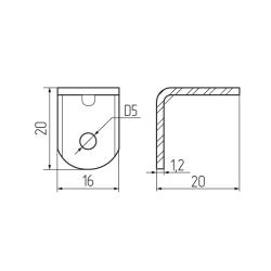 Уголок крепежный металлик с пластиковой крышкой (13) Чертеж