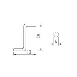 Ключ шестигранный для евровинта 4мм "S"-образный Чертеж