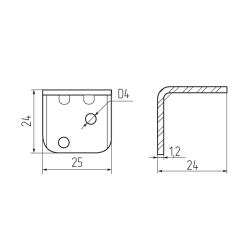 Уголок крепежный металлик с пластиковой крышкой (13) тип 2 Чертеж