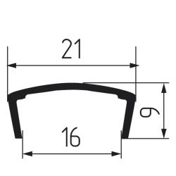 Профиль С16мм L2,8м жесткий, клен (115) Чертеж