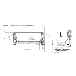 Комплект ящика TEN H=90 L=400 с рейлингом высотой 180 Присадочные размеры