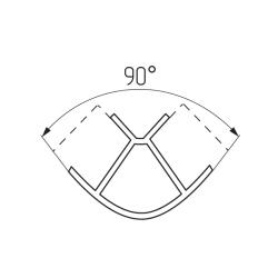 Соединение цоколя 90°(внешнее) 100мм, пластик, белый Чертеж