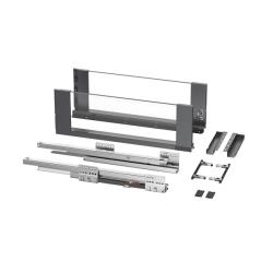 Комплект выдвижного ящика Tango Slim 199x500мм Со стеклом графит