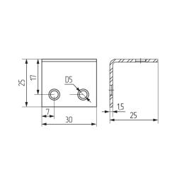 Уголок 25х25х30 ( Россия )  - аналог 1383 Чертеж