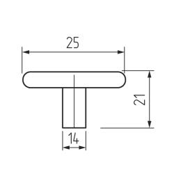 Ручка-кнопка H78, золото d=30 мм Чертеж