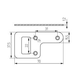 Навесная пластина Чертеж