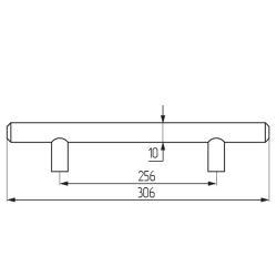Ручка-рейлинг d=10 mm 256, хром Чертеж