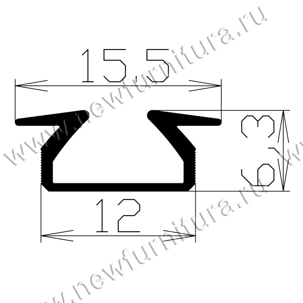 Направляющая однополозная для MF-P60,SFT-60,PKM-60,80, AL91U-3м (1405-3м) 