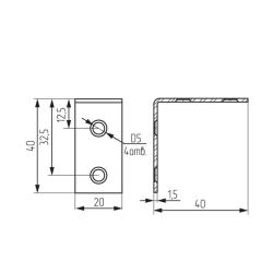 Уголок 40х40х20  Чертеж