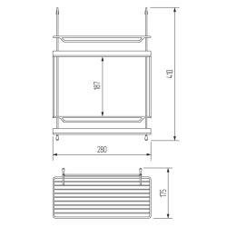 Полка двойная CWJ216B-3 ALBA 280x180x405мм Чертеж