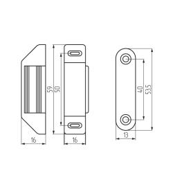 Защелка магнитная "Гигант" белая Чертеж
