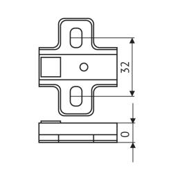 Площадка FGV H=0 Integra 2-Ways под саморез Чертеж