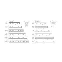 Шариковые направляющие полного выдвижения 350 мм Н=45 1,0x1,0x1,0мм Присадочные размеры