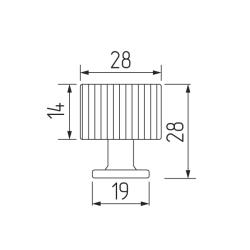 Ручка-кнопка ASTREA, алюминий, черный матовый