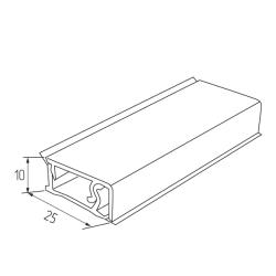 Плинтус кухонный прямоугольный алюминиевый  3,05м.  Чертеж