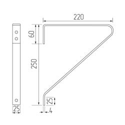 Полкодержатель LOFT-3 (250*220), черный (30 кг) Чертеж