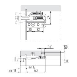 Подвеска усиленная 801.22.Z1.IN.DX (100кг), правая R, CAMAR Схема установки