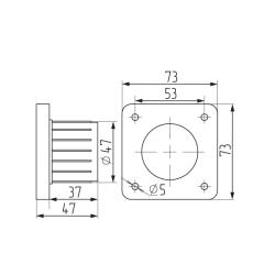 Фланец под трубу d50 Чертеж