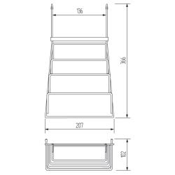 Полка для крышек CWJ204A.2 ALBA 210х110х370мм Чертеж