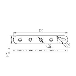 Подвеска 4 шурупа прорезь сверху 1.2мм Чертеж