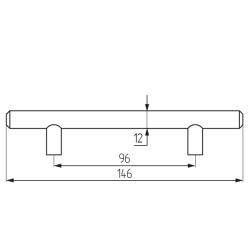 Ручка-рейлинг d=12 mm 096, хром Чертеж
