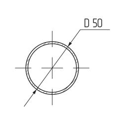 Труба d50 х 3000 х 0,8мм, сталь, хром Чертеж