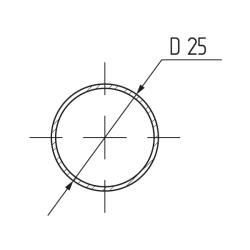 Труба d=25мм х 3,0мх 0,7мм круглая, сталь, хром  (упаковка картонная) Чертеж