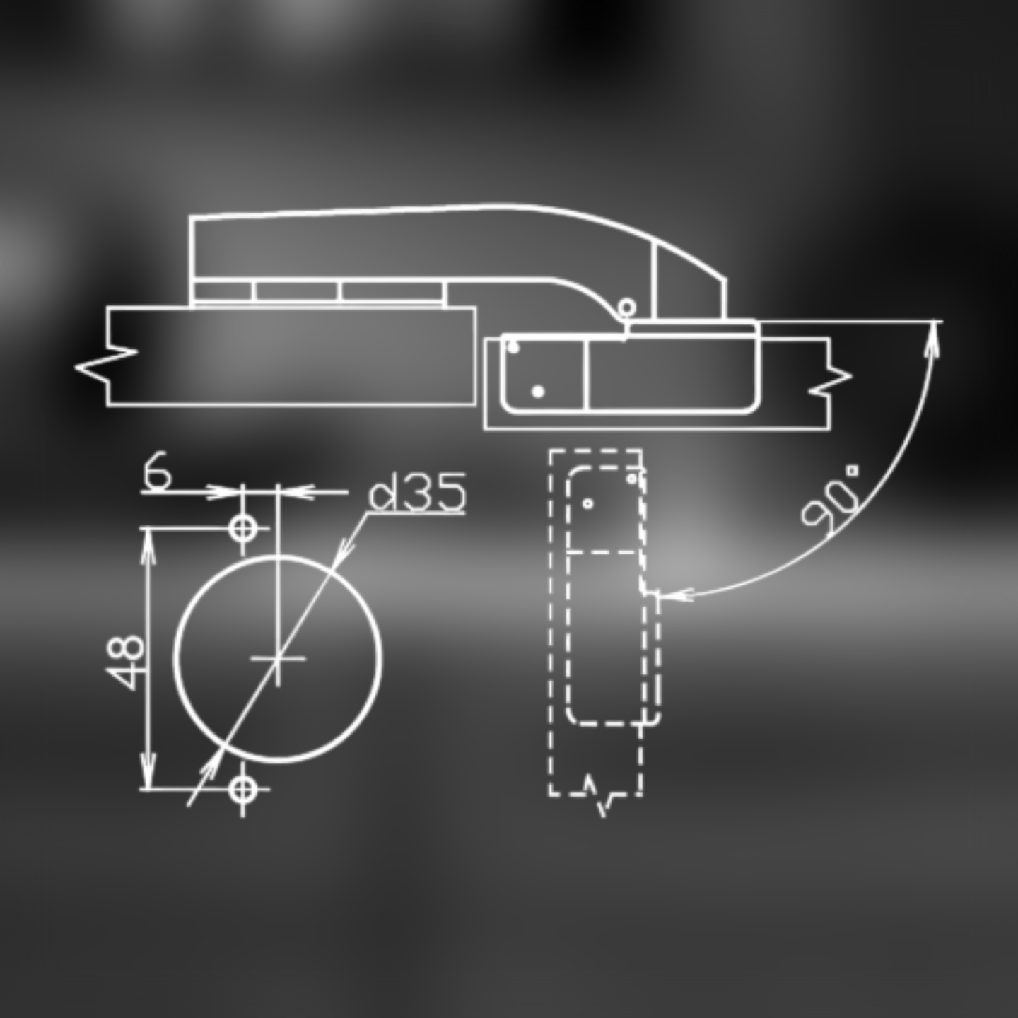 фото Петля угловая 90° MF, Slide-on