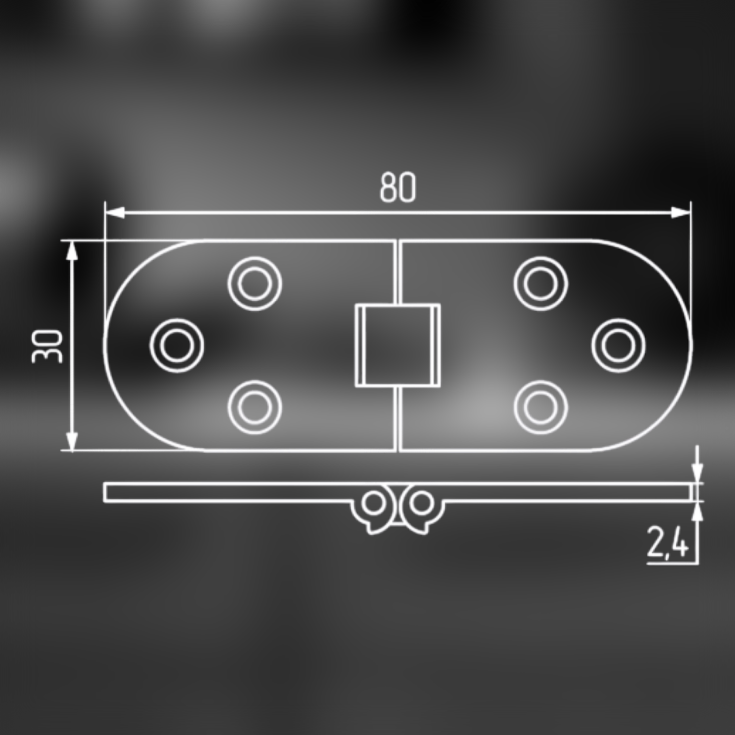 фото  Петля секретерная L 80 * W 30, хром 50141