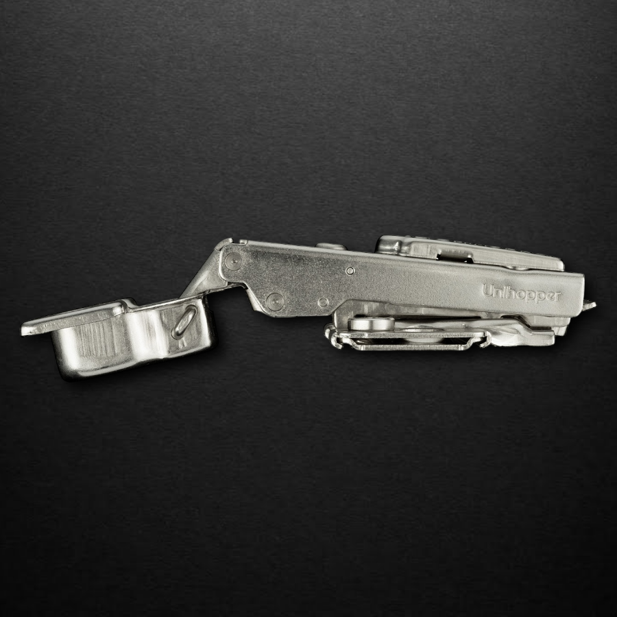 фото Накладная 3D петля UNIHOPPER HUTTON с регулируемым доводчиком, 45мм,  планка H2, с декоративной накладкой, никель