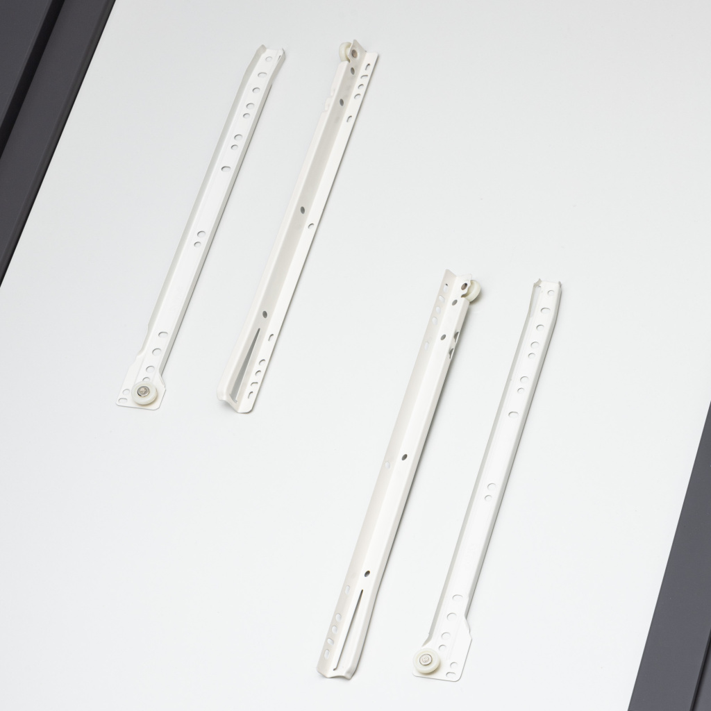 фото Роликовые направляющие RAL9010 350mm белые